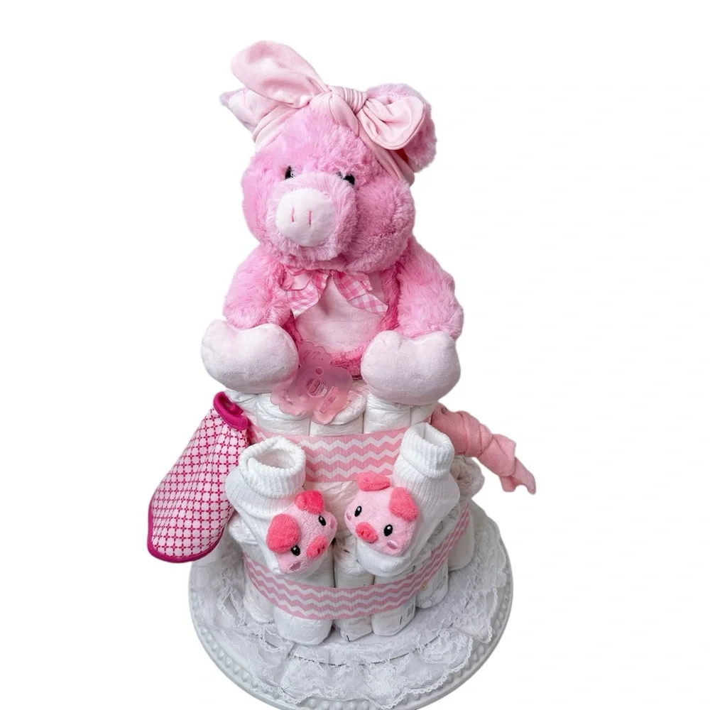 Piggy Diaper Cake, Farm theme